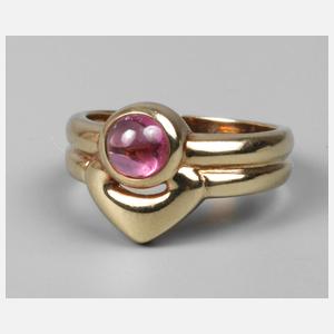 Goldring mit rosa Turmalin