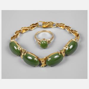 Armband und Ring Jade