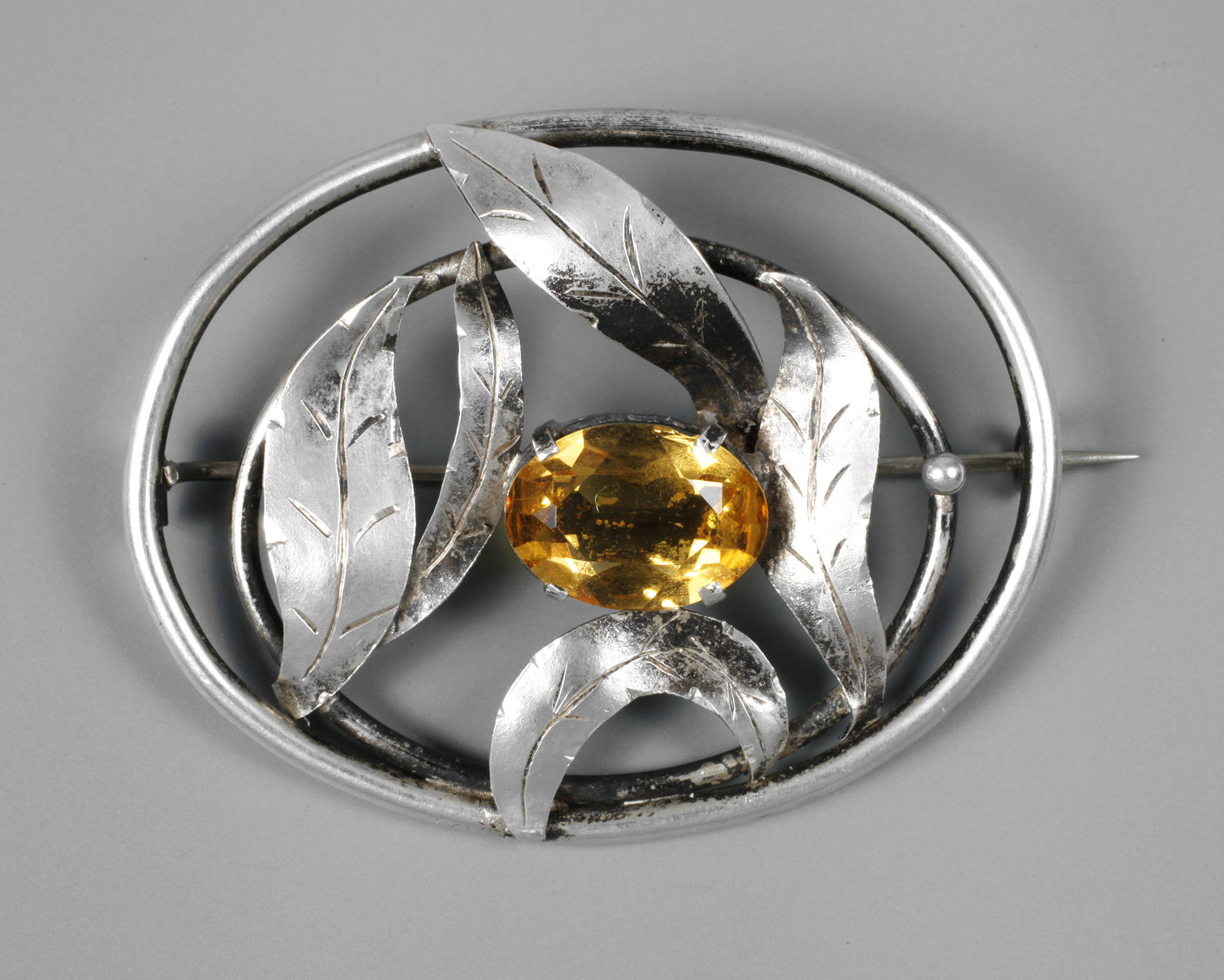 Silber Brosche Art déco