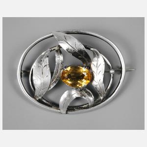 Silber Brosche Art déco