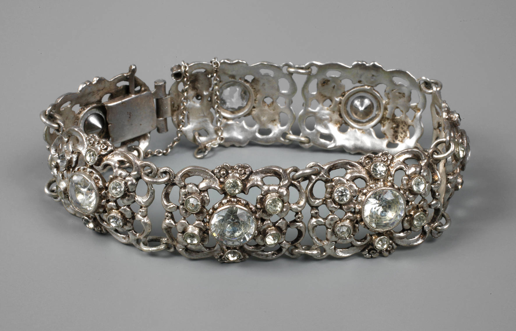 Art déco-Armband Silber und Strass