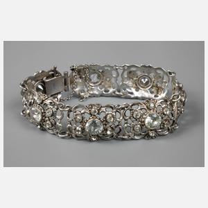 Art déco-Armband Silber und Strass