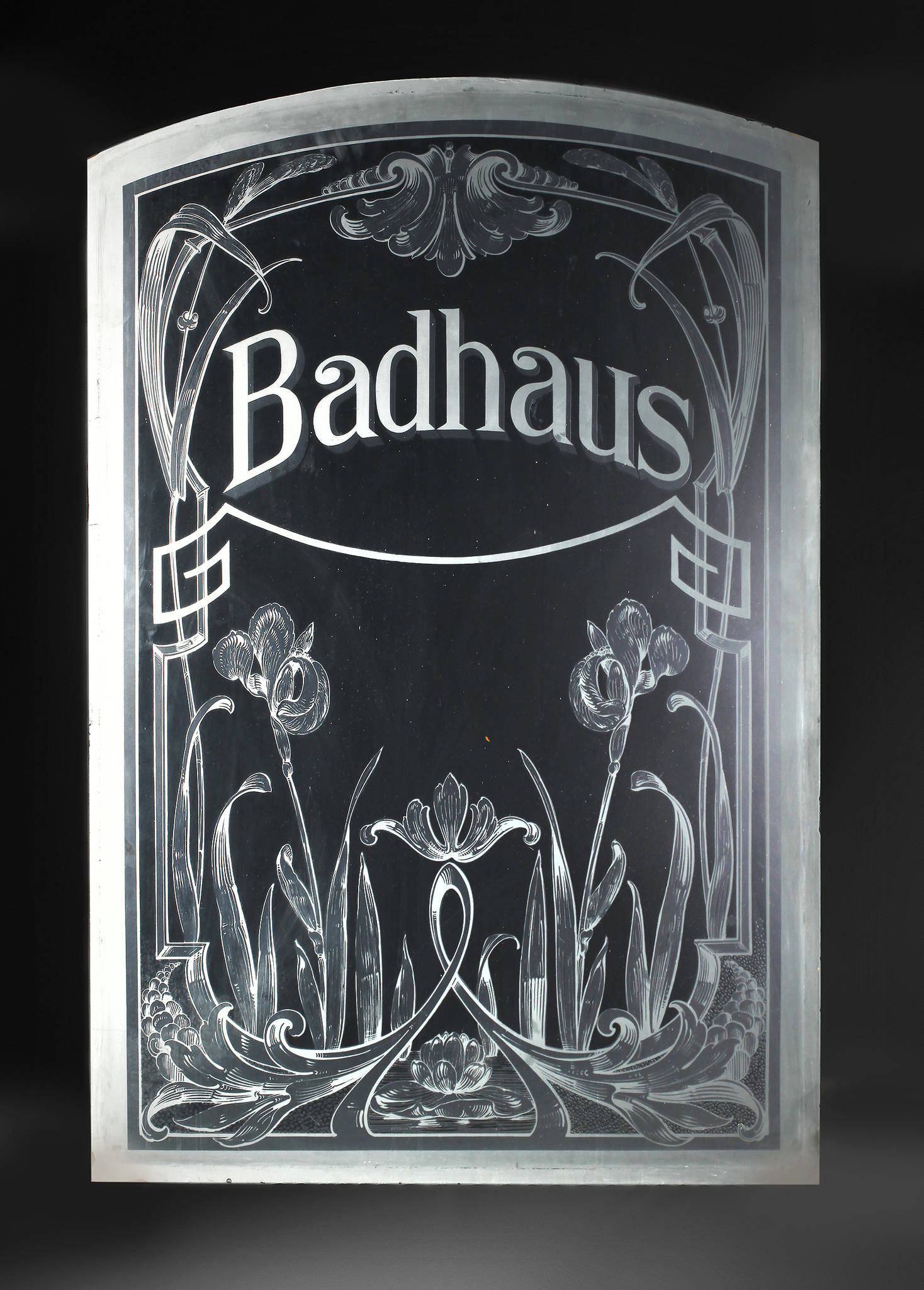 Ätzglasscheibe ”Badhaus”