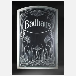 Ätzglasscheibe ”Badhaus”