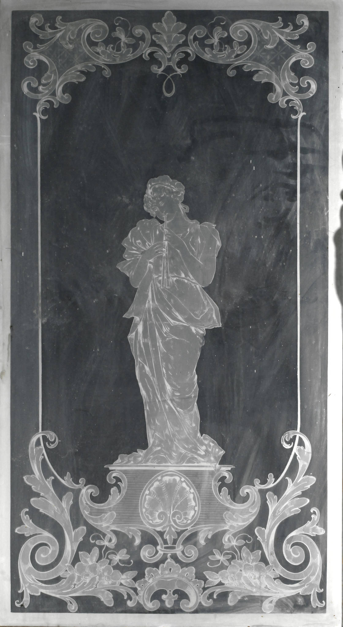 Große Ätzglasscheibe