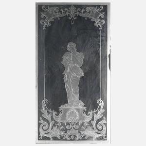 Große Ätzglasscheibe