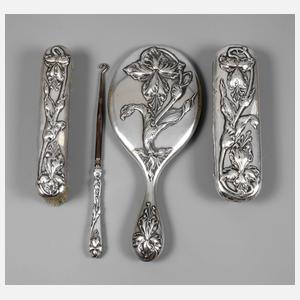 Vierteiliges Frisierset Silber