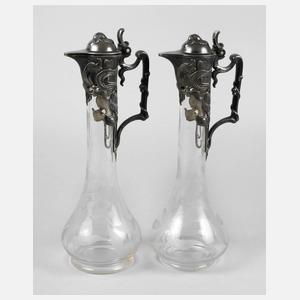 Paar Jugendstilkaraffen