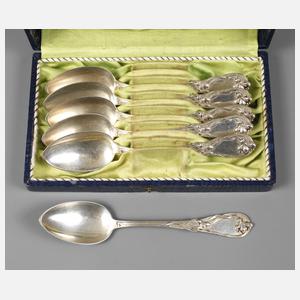 Silber sechs Kaffeelöffel Jugendstil