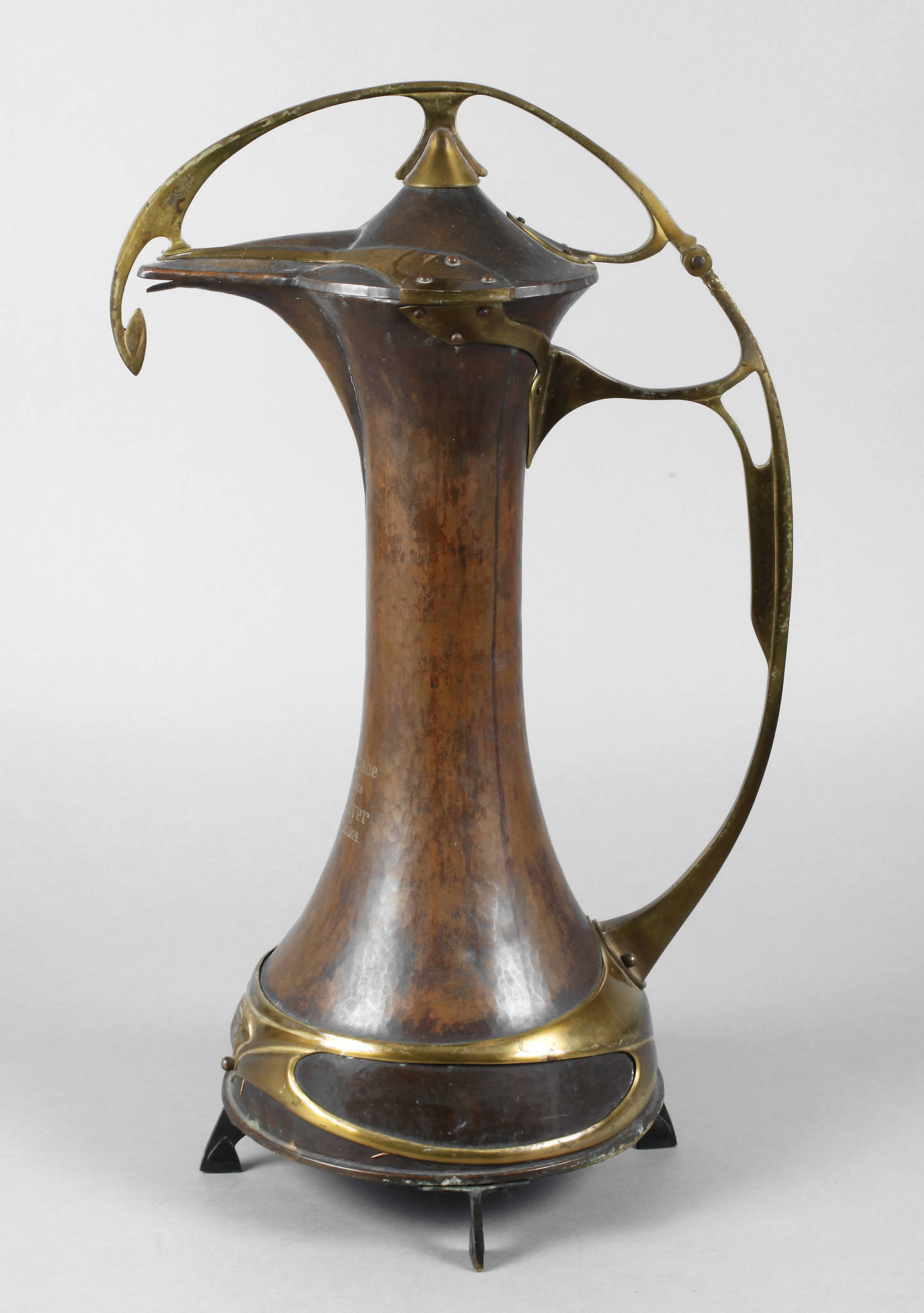 Übergroße Jugendstilkanne Kupfer