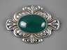 Große Jugendstilbrosche mit Chrysopras