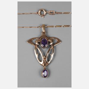 Jugendstil-Anhänger mit Amethyst
