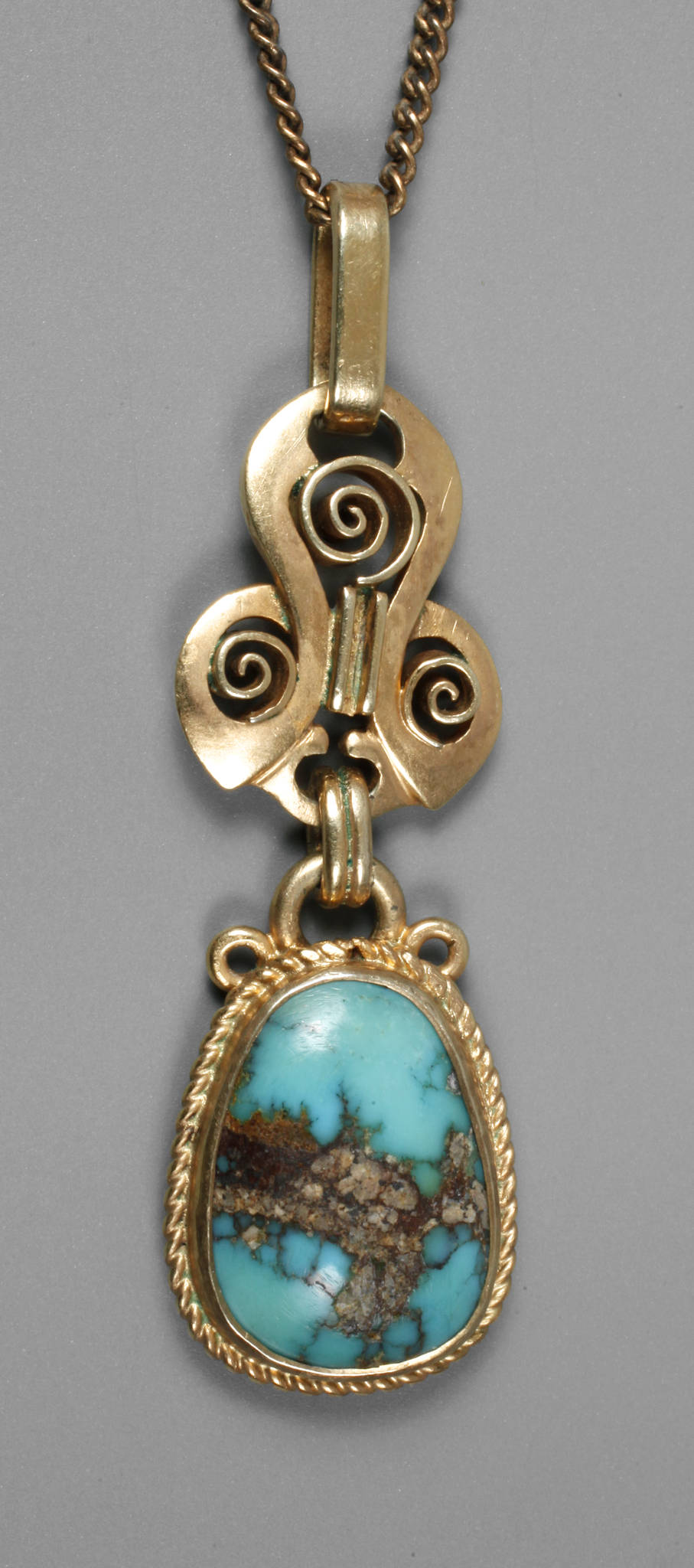 Jugendstil-Anhänger mit Türkis