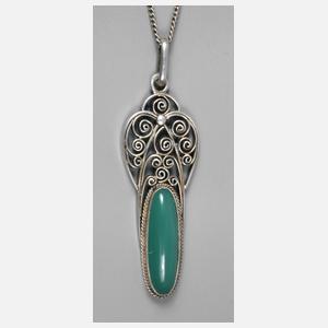Jugendstilanhänger Chrysopras