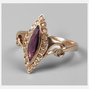 Jugendstilring mit Almandin