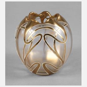 Kleine Jugendstilvase mit Goldbanddekor