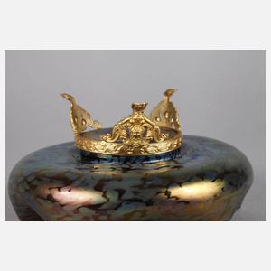 Kralik Jugendstilschale mit vergoldetem Fuß