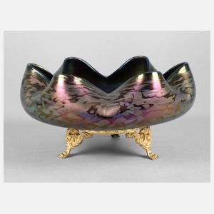 Kralik Jugendstilschale mit vergoldetem Fuß