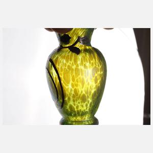 Loetz Wwe. kleine Jugendstilvase Silberoverlay