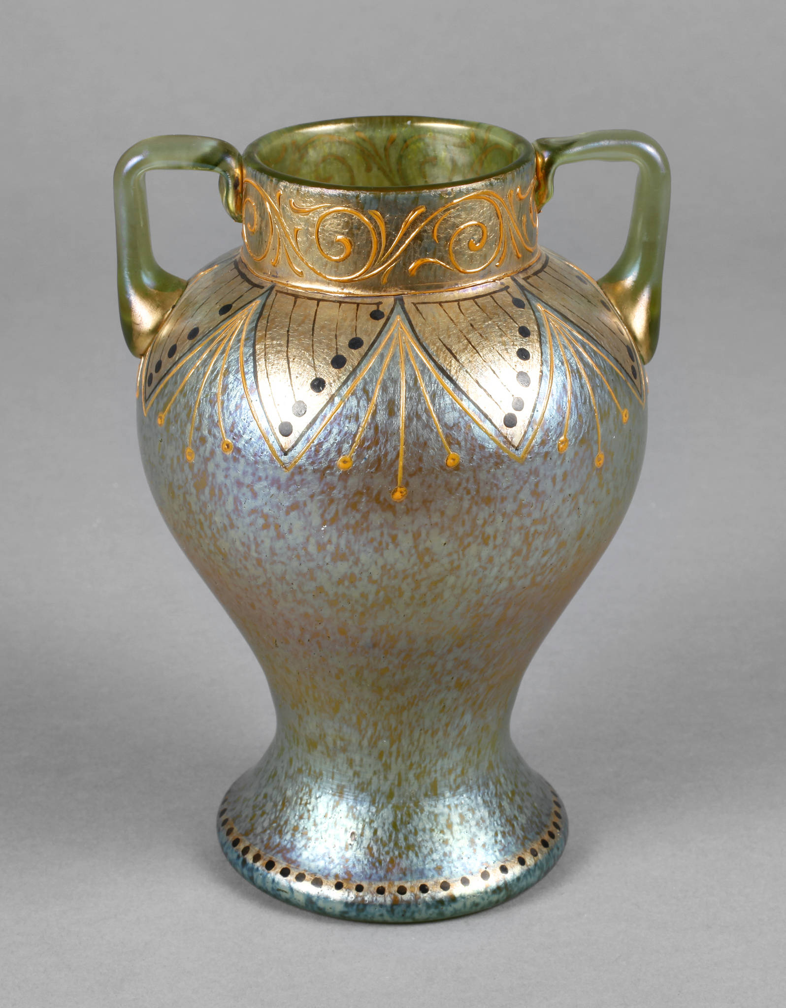 Loetz Wwe. Vase Emaillemalerei