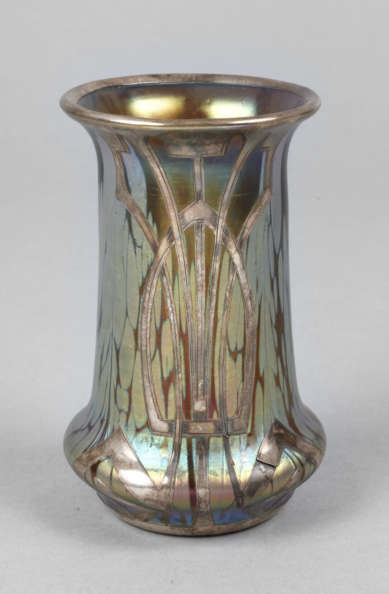 Loetz Wwe. Vase Silberauflage