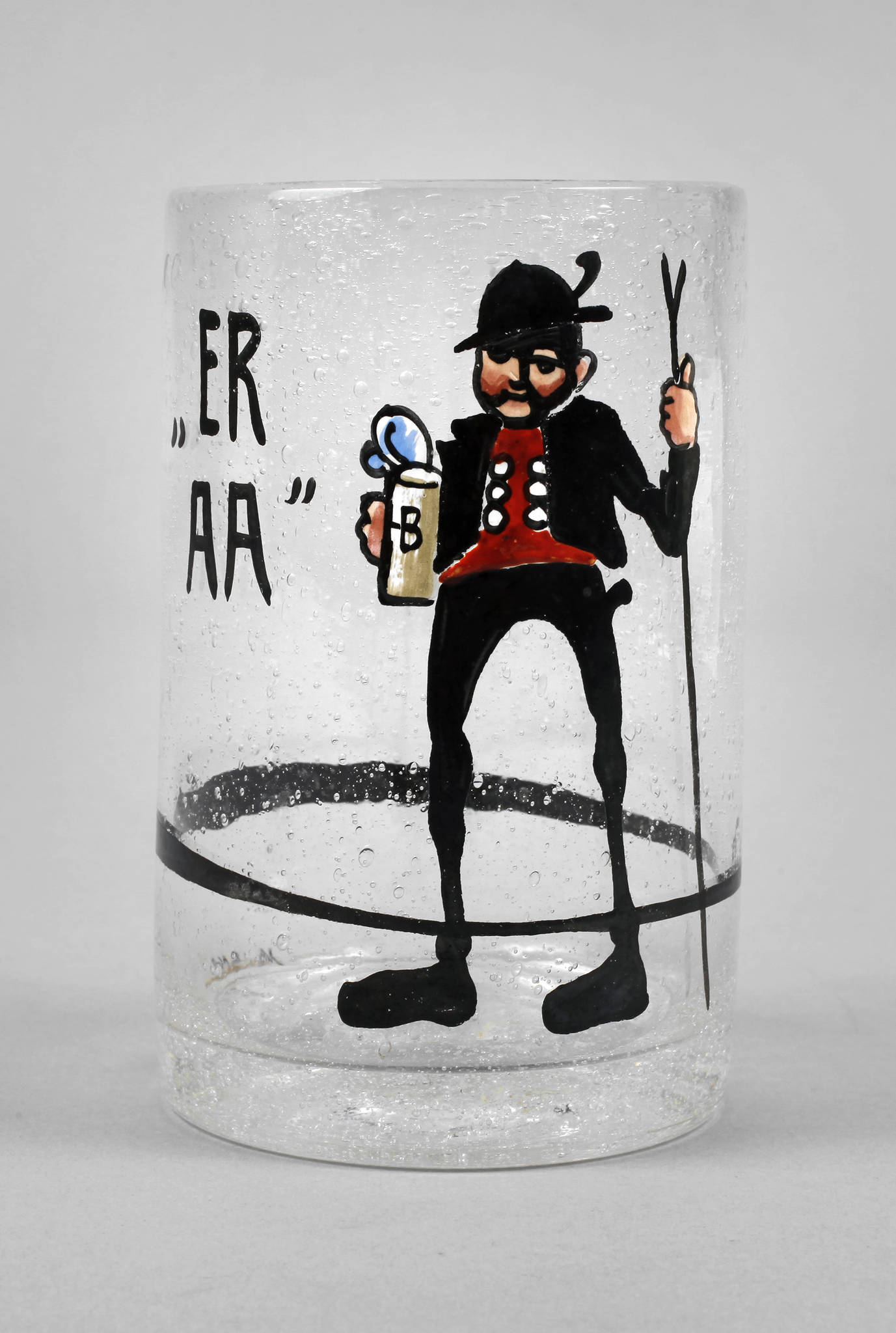 Ludwig Hohlwein Trinkglas ”Er aa”