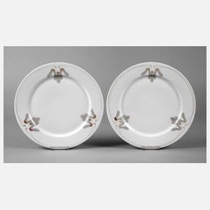 Meissen zwei Speiseteller ”Ahornmuster”