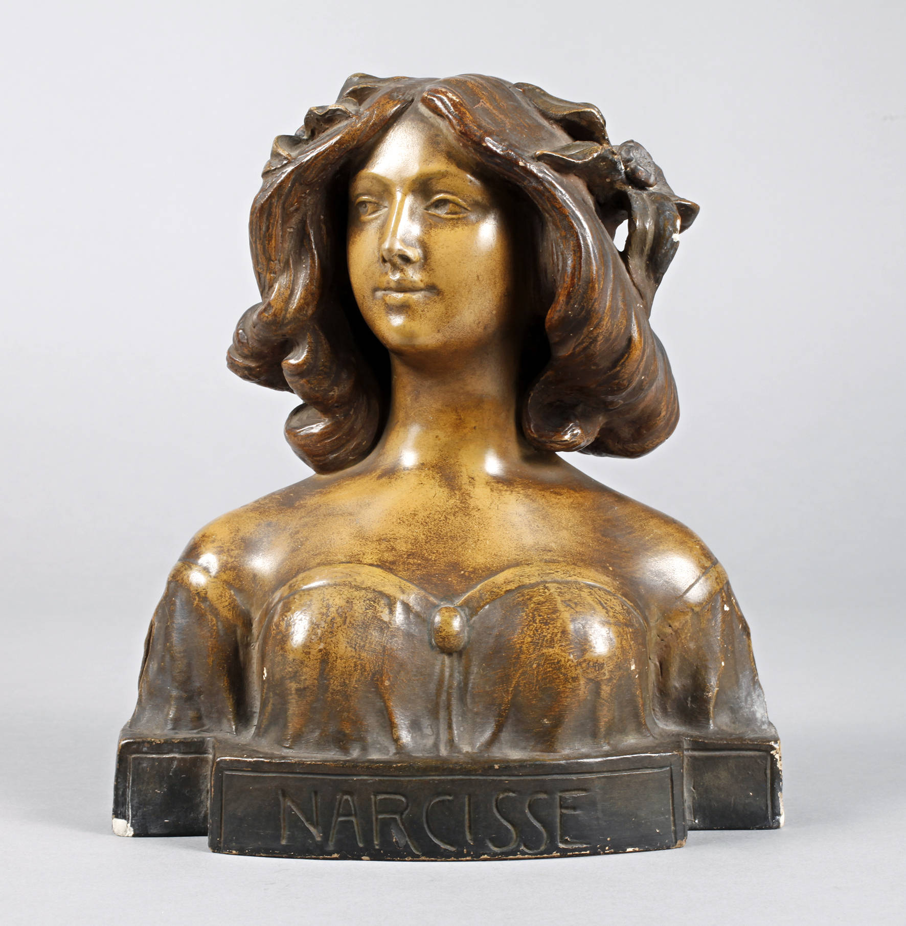 Goldscheider Wien Jugendstilbüste”Narcisse”