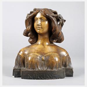 Goldscheider Wien Jugendstilbüste”Narcisse”
