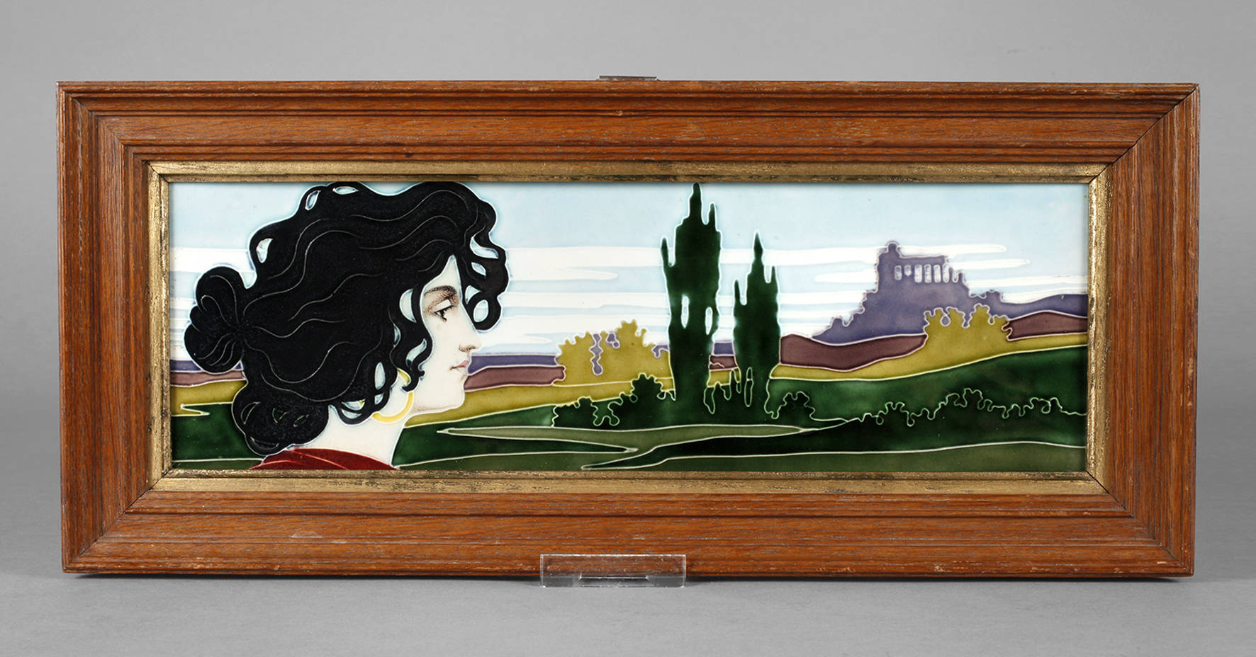 J.von Schwarz Jugendstil Wandfliese ”Die Nacht”