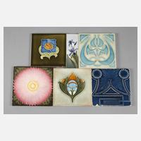 Sechs Jugendstil Fliesen111