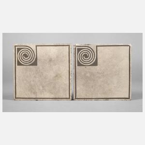 Zwei Bodelfliesen Peter Behrens