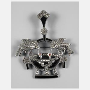 Brosche/Anhänger mit Vogelmotiv