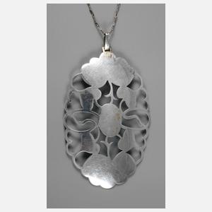 Großer Art déco-Anhänger Silber