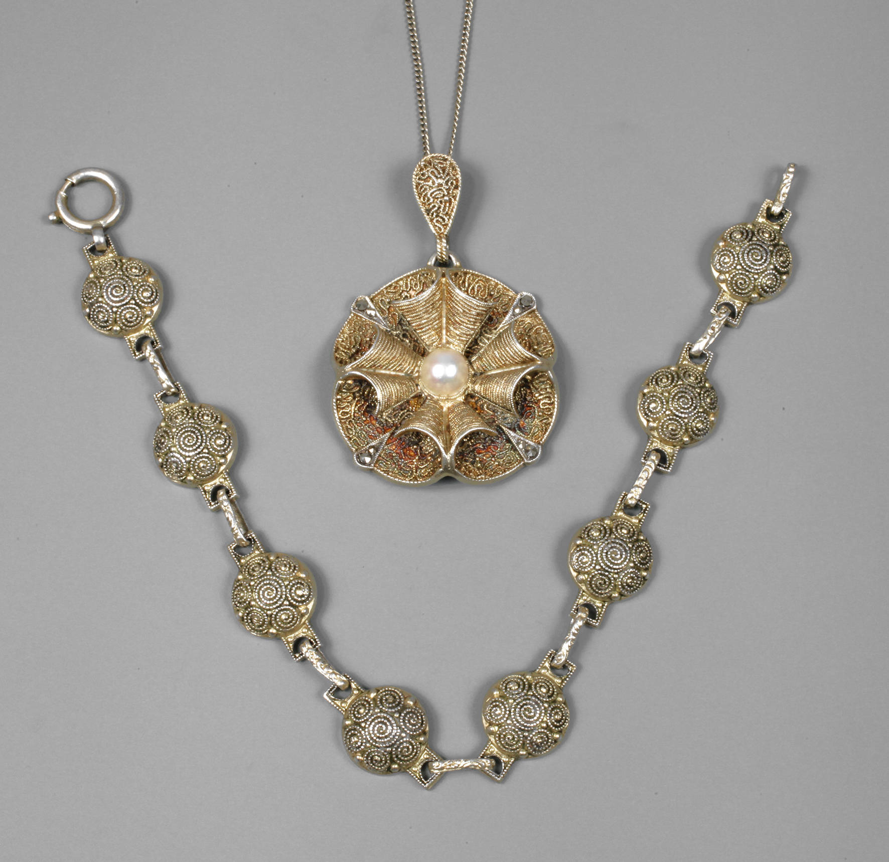 Theodor Fahrner Armband und Anhänger mit Kette