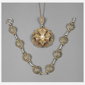 Theodor Fahrner Armband und Anhänger mit Kette