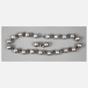 Kette und Ohrstecker Art déco