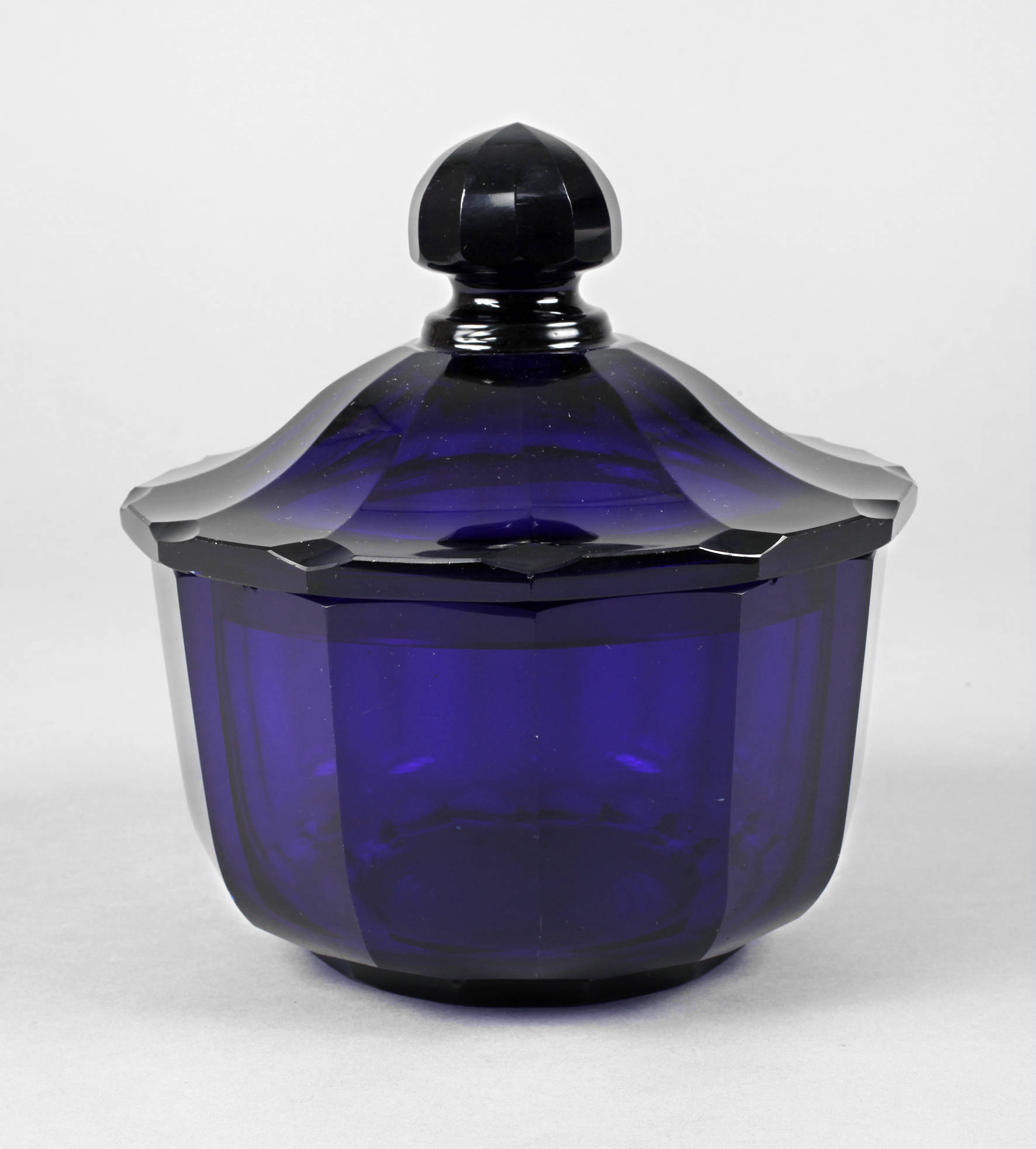 Deckeldose Kobaltglas