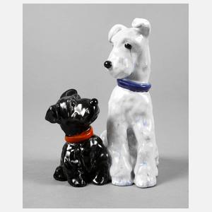 Goldscheider Wien Hundepaar ”Pat und Patachon”