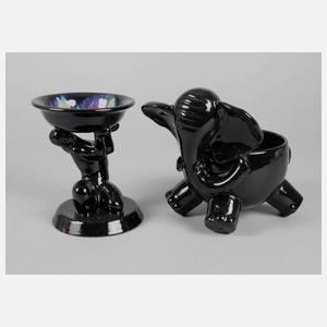 Zwei figürliche Keramikschalen