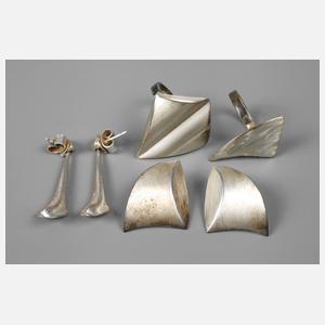 Konvolut Designschmuck Silber