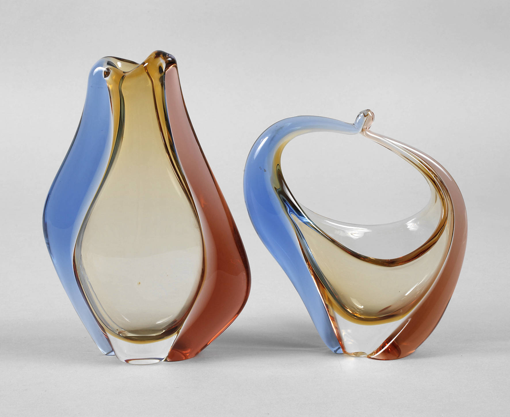 Murano Henkelschale und Vase