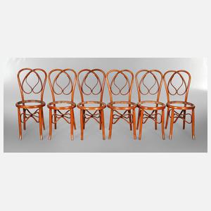 Sechs Kaffeehausstühle Bugholz