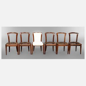 Sechs Art déco-Stühle