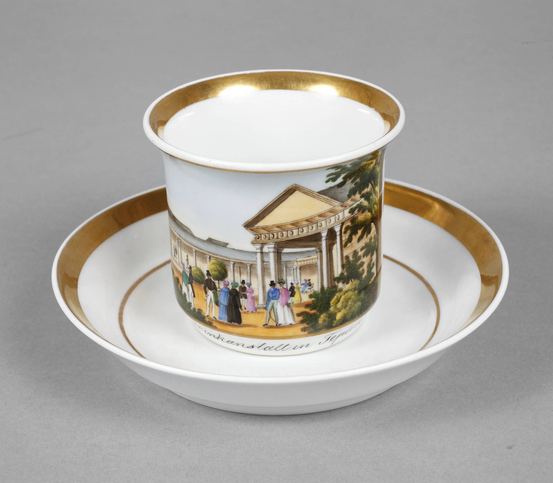 Biedermeier-Andenkentasse Teplitz