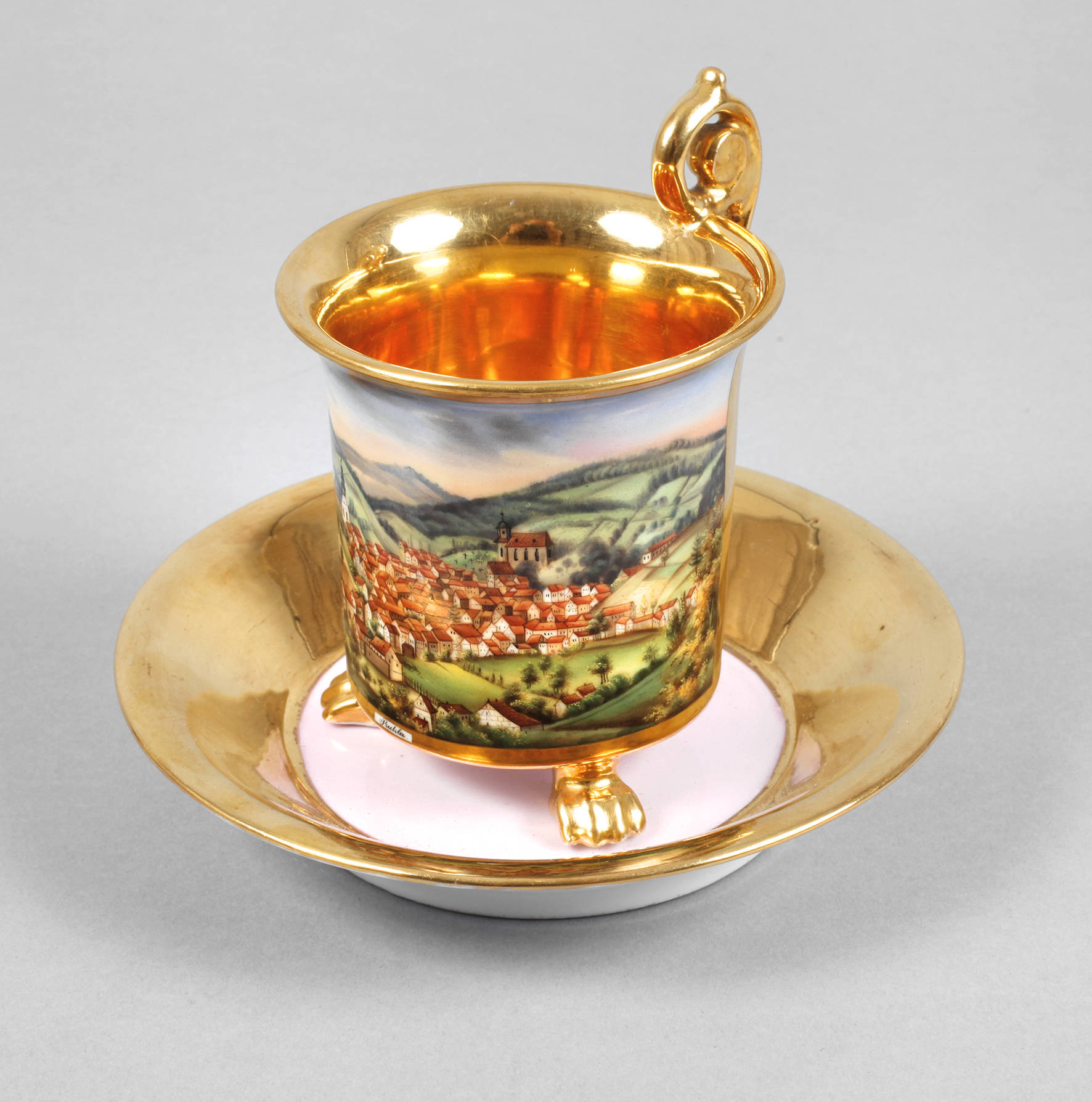 Biedermeier-Ansichtentasse Ruhla