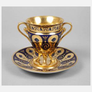 Biedermeier-Doppelhenkeltasse