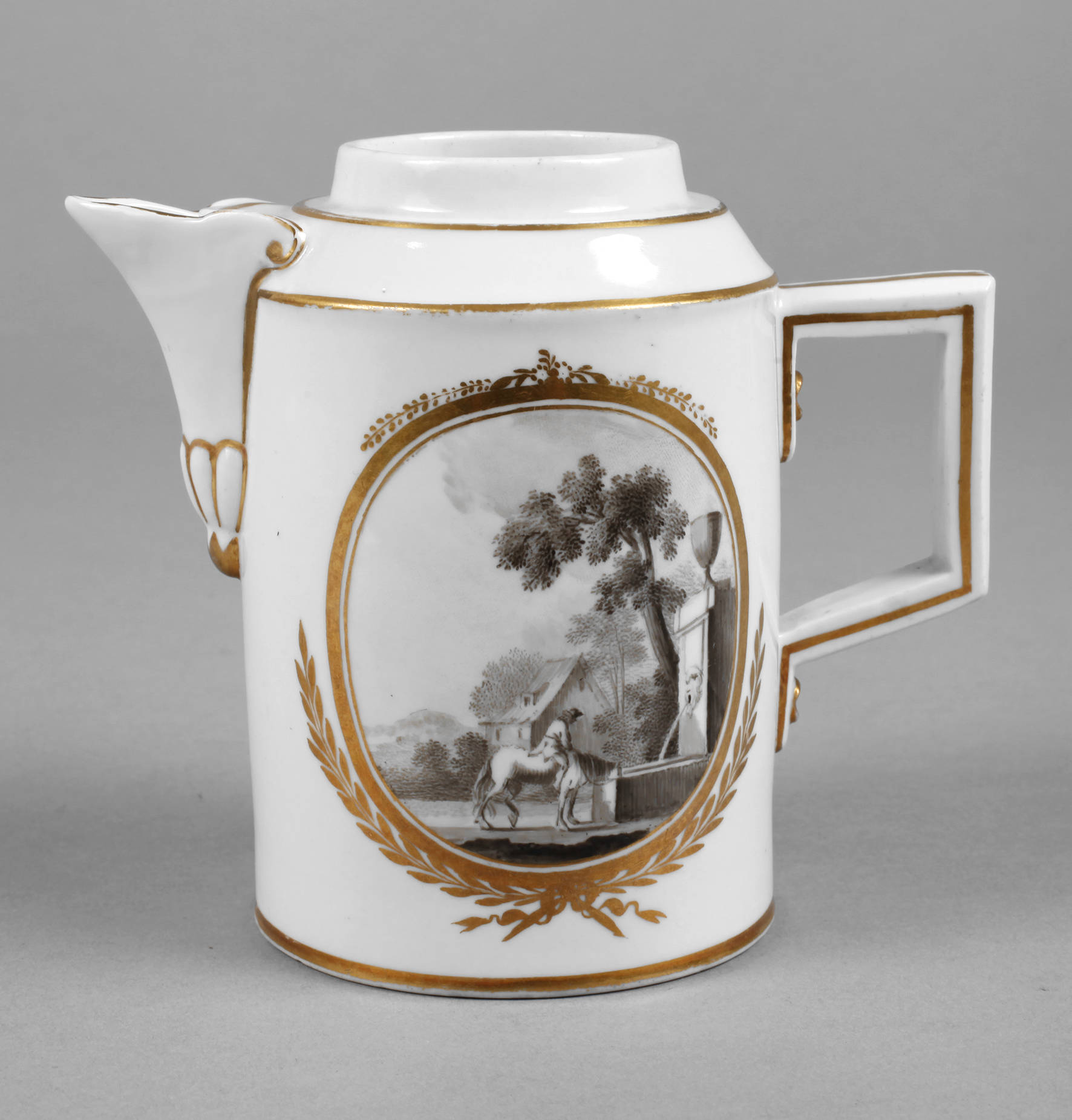 Biedermeierkännchen Grisaillemalerei