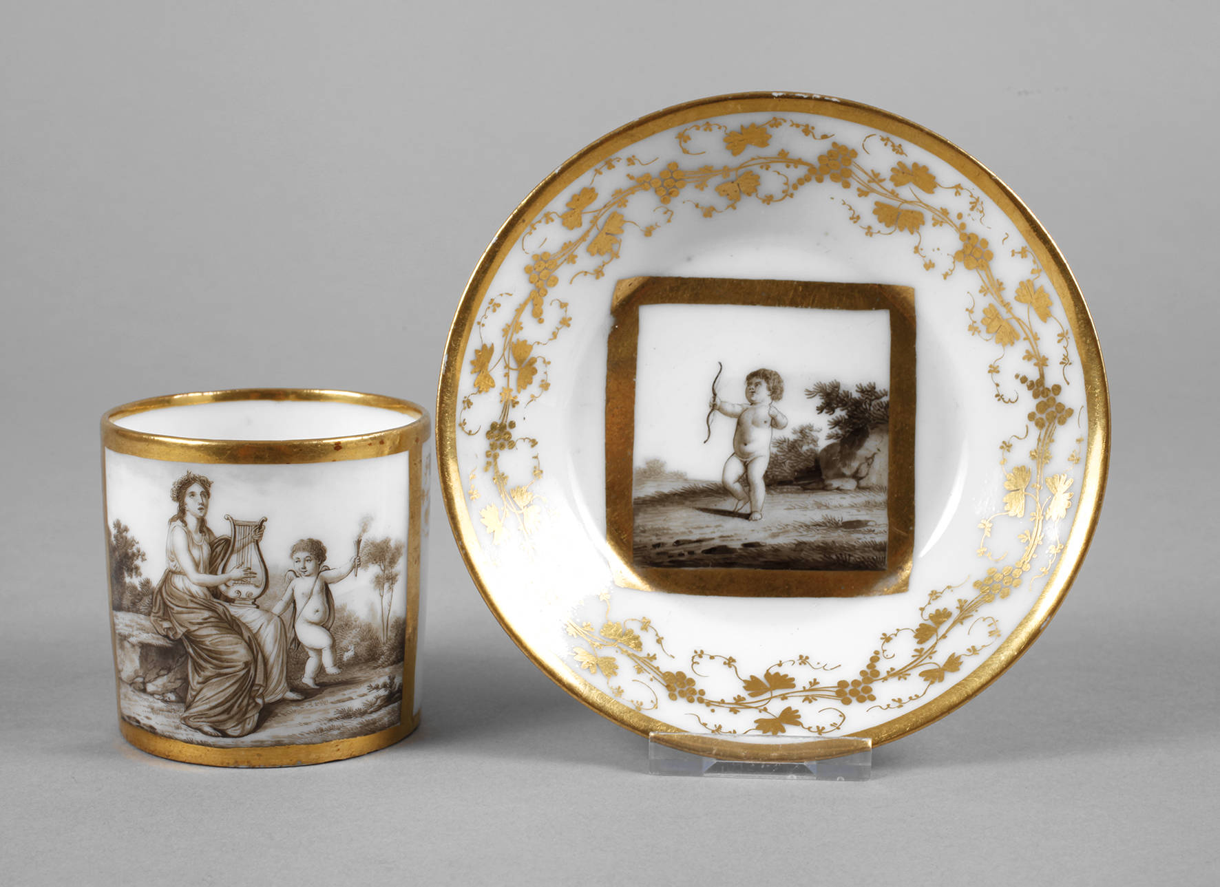 Biedermeiertasse Amor und Psyche