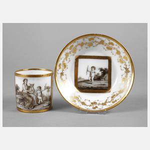 Biedermeiertasse Amor und Psyche